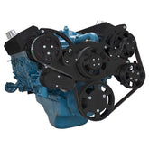 CVF Racing Stealth Black WRAPTOR all inclusive 8-rib serpentine system for Mopar small block 273/318/340/360, B-360-WRAPTOR