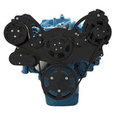 CVF Racing Stealth Black WRAPTOR all inclusive 8-rib serpentine system for Mopar small block 273/318/340/360, B-360-WRAPTOR