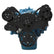 CVF Racing Stealth Black WRAPTOR all inclusive 8-rib serpentine system for Mopar small block 273/318/340/360, B-360-WRAPTOR