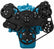 CVF Racing Stealth Black WRAPTOR all inclusive 8-rib serpentine system for Mopar small block 273/318/340/360, B-360-WRAPTOR
