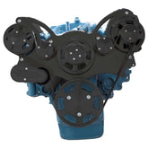 CVF Racing Stealth Black WRAPTOR all inclusive 8-rib serpentine system for Mopar small block 273/318/340/360, B-360-WRAPTOR