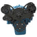 CVF Racing Stealth Black WRAPTOR all inclusive 8-rib serpentine system for Mopar small block 273/318/340/360, B-360-WRAPTOR