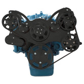 CVF Racing Stealth Black WRAPTOR all inclusive 8-rib serpentine system for Mopar small block 273/318/340/360, B-360-WRAPTOR