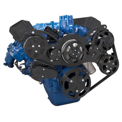 CVF Racing Stealth Black WRAPTOR all-inclusive serpentine system for Ford FE 390, 427 and 428, B-390-WRAPTOR