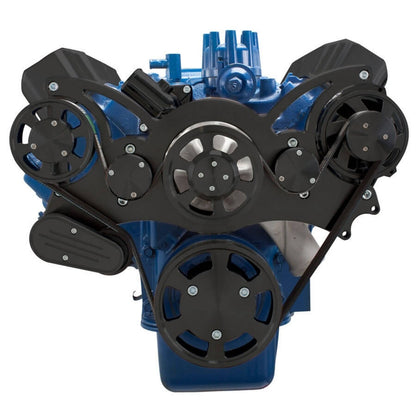 CVF Racing Stealth Black WRAPTOR all-inclusive serpentine system for Ford FE 390, 427 and 428, B-390-WRAPTOR