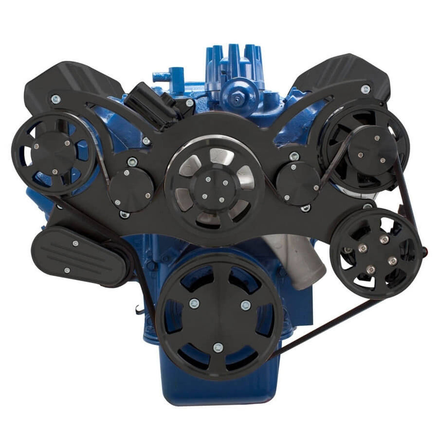 CVF Racing Stealth Black WRAPTOR all-inclusive serpentine system for Ford FE 390, 427 and 428, B-390-WRAPTOR
