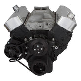 CVF Racing BBC V-Belt Alternator System, Long Water Pump in Stealth Black, part number B-454-ALT-SYSTEM-C-LWP
