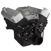 CVF Racing BBC V-Belt Alternator System, Long Water Pump in Stealth Black, part number B-454-ALT-SYSTEM-C-LWP