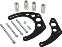 CVF Racing BBC V-Belt Alternator Bracket, SWP or EWP in Stealth Black, part number B-454-ALTBRKT-HP-SWP