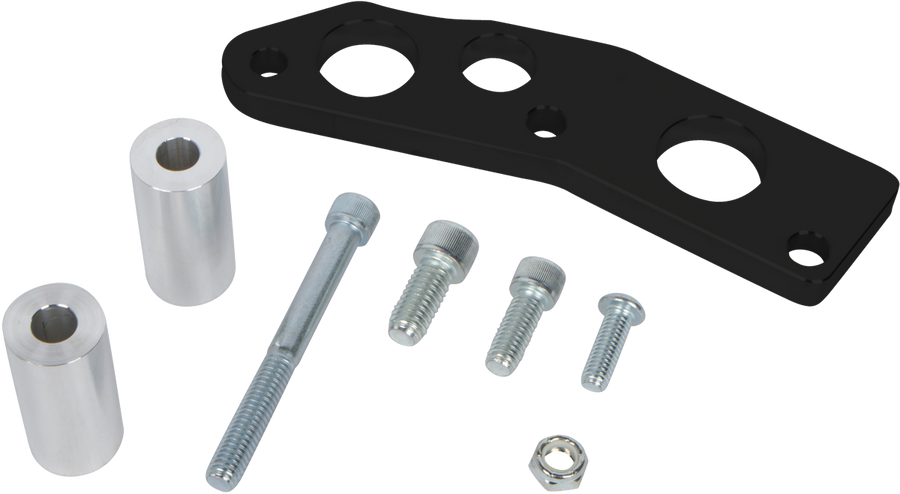 CVF Racing BBC Alternator Relocation Bracket, A-Arm Clearance in Stealth Black, part number B-454-ALTBRKT-RELO