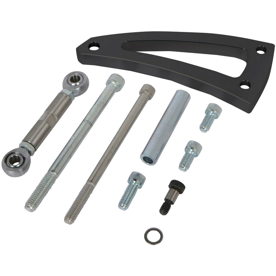 CVF Racing BBC V-Belt Alternator Bracket, Long Water Pump in Stealth Black, part number B-454-ALTBRKT