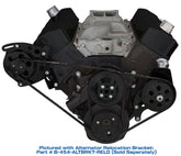 CVF Racing BBC V-Belt Power Steering System, Short WP in Stealth Black, part number B-454-PS-SYSTEM-C-SWP