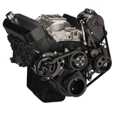 CVF Racing Gen VI AC/PS/Alt Serpentine Kit, LWP in Stealth Black, part number B-454-SERPENTINE-AC-C-G6