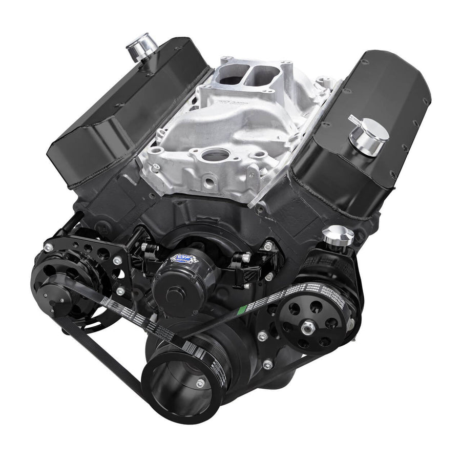 CVF Racing Gen VI PS/Alt Serpentine Kit, EWP in Stealth Black, part number B-454-SERPENTINE-PS-C-G6-EWP