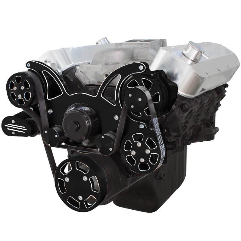 CVF Racing BBC Wraptor Serpentine System EWP in Black Diamond, part number BD-454-WRAPTOR-EWP