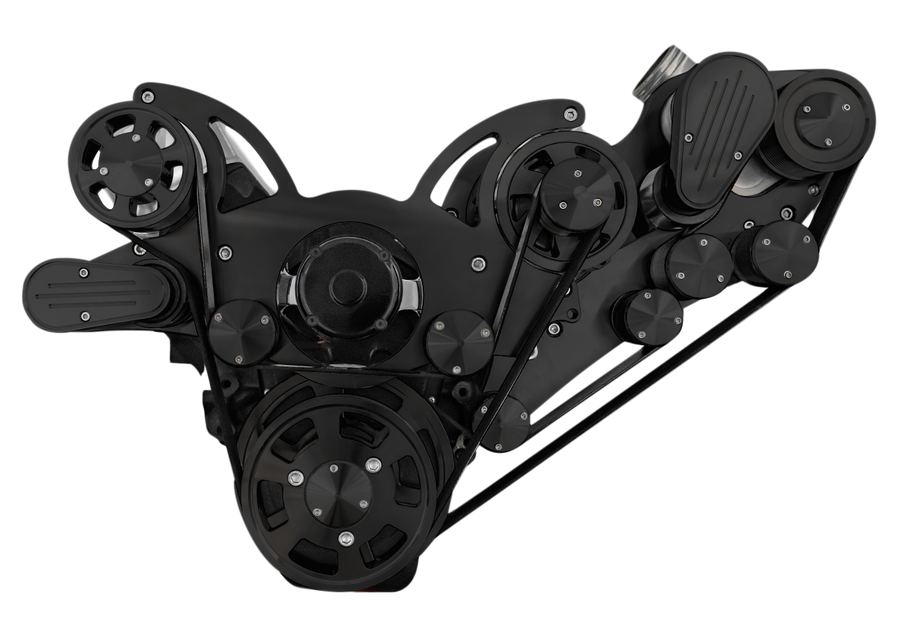 CVF Racing BBC ProCharger Wraptor serpentine system, Stealth Black, B-454PC-WRAPTOR-EWP