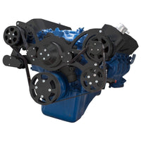 CVF Racing stealth black WRAPTOR all inclusive serpentine system for Ford 429 and 460 big block, B-460-WRAPTOR