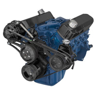 CVF Racing Stealth Black BEAST 8-rib serpentine conversion kit with alternator and power steering for Ford 5.0L and 5.8L, B-5.0L-SERPENTINE-PS