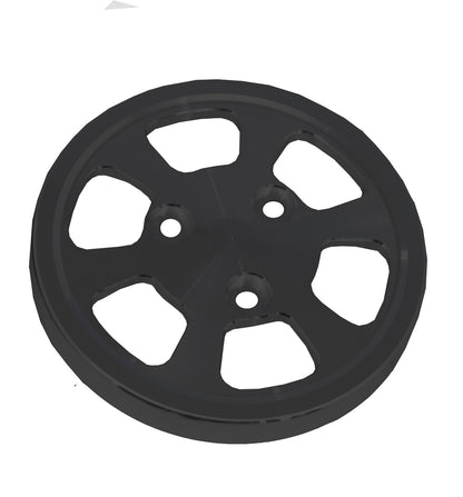 CVF Racing Stealth Black Peanut AC compressor cover for Sanden 7B10 serpentine clutch compressors, B-AC-CAP-LS