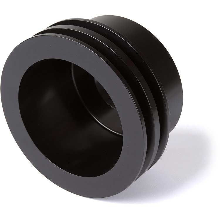 CVF Racing BBC 2-Groove Crank Pulley, LWP in Stealth Black, part number B-BBCL2CR