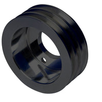 CVF Racing BBC 3-Groove Crank Pulley, SWP in Stealth Black, part number B-BBCS3CR