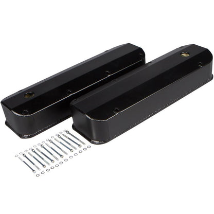 CVF Racing stealth black powder coat tall fabricated aluminum valve covers for Ford 429 and 460 big block, B-BBF-VC-FAB