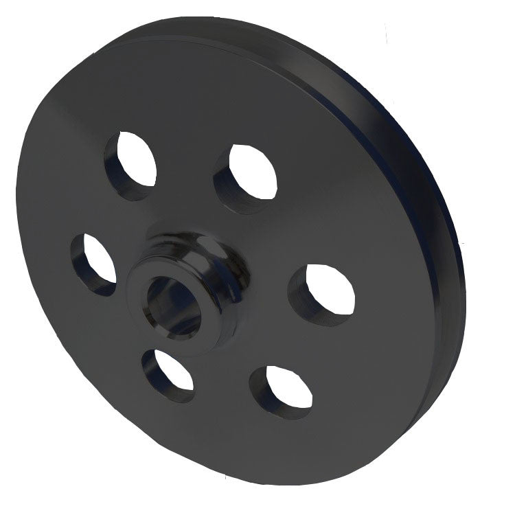 CVF Racing Stealth Black billet V-belt power steering pulley for Saginaw 3/4 in. press fit pump, B-BBF1PS