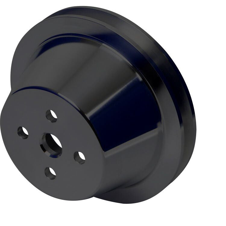 CVF Racing Stealth Black billet 1-groove high flow water pump pulley for Ford FE 390, 427 and 428, B-BBFE1WP-HF