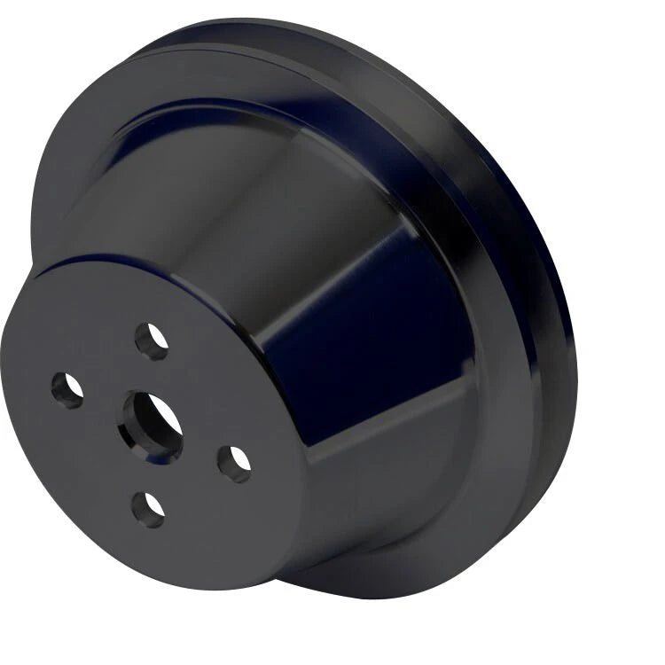 CVF Racing Stealth Black billet 1-groove underdrive water pump pulley for Ford FE 390, 427 and 428, B-BBFE1WP