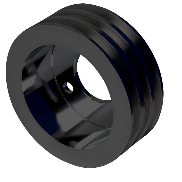 CVF Racing Stealth Black billet 3-groove crankshaft pulley for Ford FE 390, 427 and 428, B-BBFE3CR