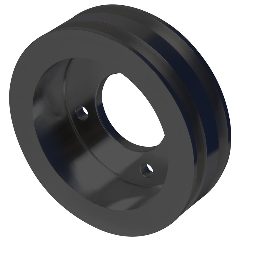 CVF Racing stealth black billet 2 groove crankshaft pulley for Ford 429 and 460 big block, B-BBFL2CR