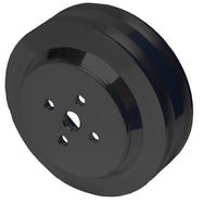 CVF Racing stealth black billet 2 groove high flow water pump pulley for Ford 429 and 460 big block, B-BBFL2WP-HF