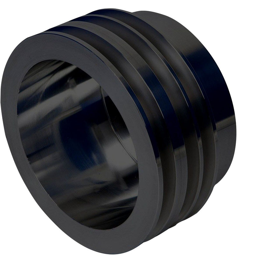 CVF Racing Stealth Black billet 3-groove high flow crankshaft pulley for Chrysler big block 383, 440 and Crate Hemi, B-BCRL3CR-HF