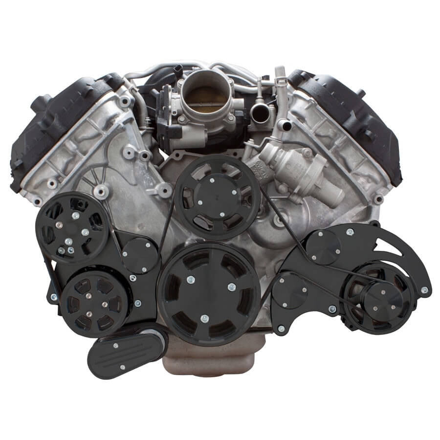 CVF Racing stealth black Wraptor serpentine system for Ford Coyote 5.0, B-FC5-WRAPTOR