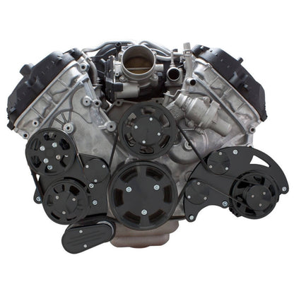 CVF Racing stealth black Wraptor serpentine system for Ford Coyote 5.0, B-FC5-WRAPTOR