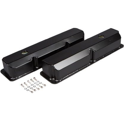 CVF Racing stealth black cerakote tall fabricated aluminum valve covers for Ford FE 390, 427 and 428, B-FE-VC-FAB