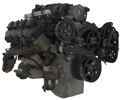 CVF Racing Stealth Black WRAPTOR all inclusive 8 rib serpentine system for Chrysler Gen III Hemi 5.7L, 6.1L and 6.4L, B-G3H-WRAPTOR