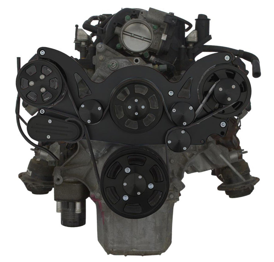 CVF Racing Stealth Black WRAPTOR all inclusive 8 rib serpentine system for Chrysler Gen III Hemi 5.7L, 6.1L and 6.4L, B-G3H-WRAPTOR