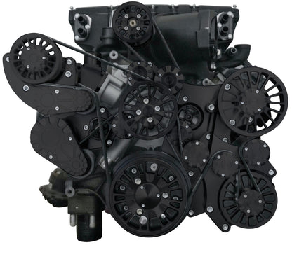 CVF Racing Stealth Black Reaper dual-belt serpentine system for Gen III Hemi with Magnuson TVS2650 supercharger, B-G3HMM-L-RP