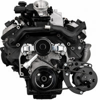 CVF Racing L18 8.1L V-belt alternator only pulley system, Stealth Black, B-L18-ALT-SYS-EWP-S