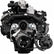 CVF Racing L18 8.1L V-belt alternator only pulley system, Stealth Black, B-L18-ALT-SYS-EWP-S