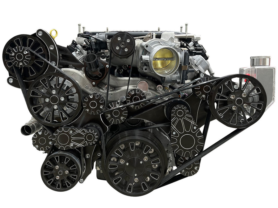 CVF Racing LT4 supercharged Reaper serpentine system, Stealth Black, B-LT4S-RP
