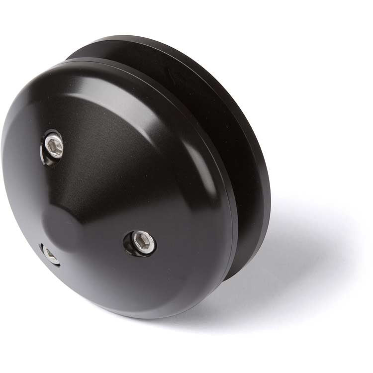 CVF Racing Stealth Black billet V-belt pulley kit for Ford small block, 4-bolt damper, passenger side lower hose, B-SBFS1KIT