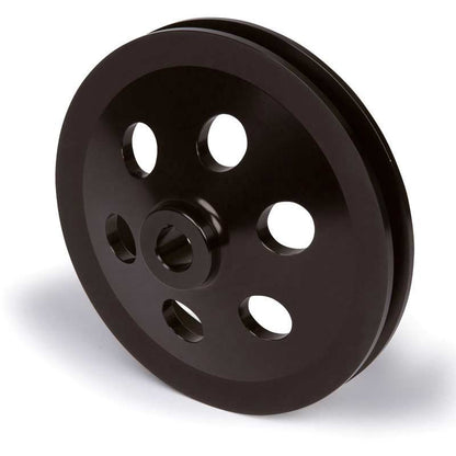 CVF Racing Stealth Black billet deep offset keyed Saginaw power steering pulley, B-SBC3PS