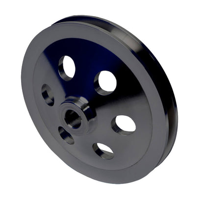 CVF Racing Stealth Black billet extra deep offset keyed Saginaw power steering pulley for Chevy 350, B-SBC5PS