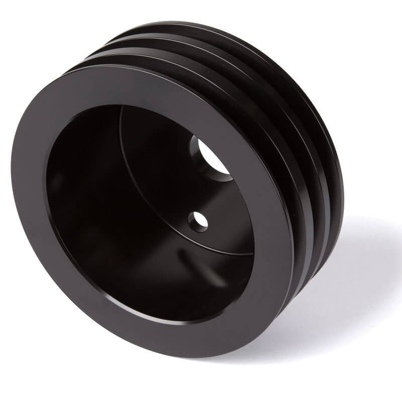CVF Racing B-SBCL3CR Billet Crankshaft Pulley, Stealth Black