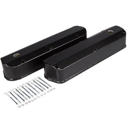 CVF Racing stealth black powder coat tall fabricated aluminum valve covers for Ford small block 289, 302 and 351W, B-SBF-VC-FAB