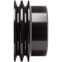 CVF Racing Stealth Black 2-groove billet crankshaft pulley for Ford 289/302/351W small block, 3-bolt damper, B-SBFE2CR