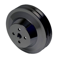 CVF Racing Stealth Black 2-groove billet water pump pulley for Ford 289/302/351W small block, 3-bolt damper, B-SBFE2WP