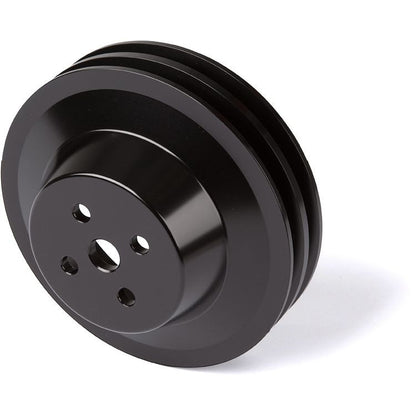 CVF Racing Stealth Black billet 2-groove underdrive water pump pulley for Ford FE 390, 427 and 428, B-BBFE2WP